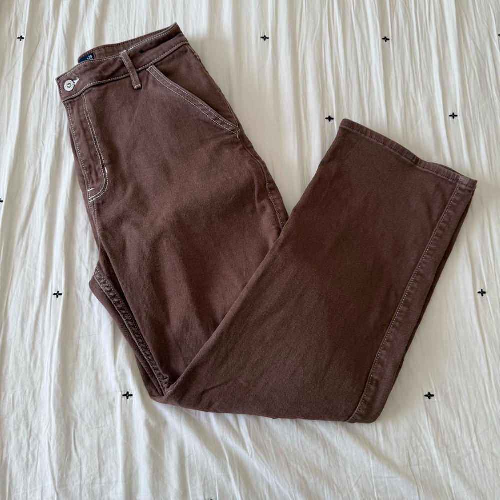 Hollister Woman Chocolate Brown‎ Ultra High Rise Dad Jeans Size 28